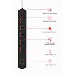 Lisa Butik 10 Girişli 4+4 USB + 2 Type-C Çoklu Priz 2 M Kablolu Akım Korumalı Anahtarlı Uzatma Grup Priz 3000w