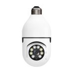 Lisa Butik CMR19 Wifi 360 Panoramik Ampul Kamera Gece Görüş Ses Akıllı Hareket Algılayıcı Beyaz Güvenlik Kamerası