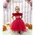 Lisa Kids 1-5 Yaş Kısa Kuyruklu Abiye Elbise - 2 Yaş - Kırmızı