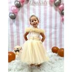 Lisa Kids 1-5 Yaş Kısa Kuyruklu Abiye Elbise - 3 Yaş - Gold