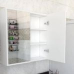 Lisa Raflı Aynalı Banyo Üst Dolabı, Beyaz