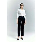Lisa Saten Duble Paça Pantolon - Siyah