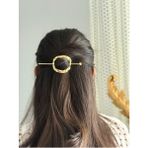 Lisana Pinterenst Dalgalı Çember Model 11CM Gold Renk Metal Topuz-At Kuyruğu Saç Tokası