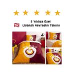 Lisanslı %100 Pamuk Çarşafı Lastikli Tek Kişilik Nevresim Takımı Galatasaray 5. Yıldız