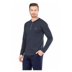 LİSANSLI 5656 Uzun Kollu Pamuklu Erkek Pijama Takımı-Lacivert