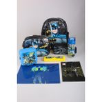Lisanslı Batman Tek Bölmeli Küçük Boy 32 cm Anaokul,beslenme ve Kalem Çantası,beslenme Kabı ve 500 ml Trıtan Matara Ile Kırtasiye Okul Seti - 1 - 000-Siyah