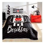 Lisanslı Beşiktaş Stripe Tek Kişilik Yatak Örtüsü Seti