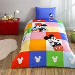 Lisanslı Disney Minnie & Mickey Tek Kişilik Pamuk Nevresim Takımı - Mavi - 160 x 200 cm