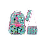 Lisanslı Flamingo 3'lü Set Ilkokul Çantası, Termal Beslenme Çantası ve Kalem Kutusu Seti