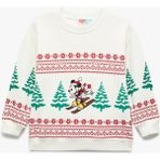 Lisanslı Mickey Mouse Baskılı Uzun Kollu Şardonlu Sweatshirt - 24 - 36 Ay - Ekru