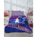 Lisanslı Tek Kişilik Çocuk Battaniye (155X215)-ELSA Frozen Snow Queen