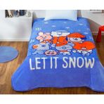Lisanslı Tek Kişilik Let It Snow Battaniye 160X220 cm - 160 x 220 cm - Mavi