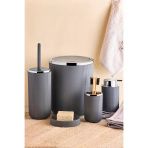 Lisbone Silver 5 Parça Banyo Aksesuar Seti Akrilik Plastik Modern Stil Gri