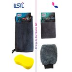LİSİL Oto İç-Dış Mikrofiber Temizlik Seti | Oto Kurulama Bezi (50x70) | Genel Temizlik Bezi (40x40) | Oto Yıkama Eldiveni & Süngeri