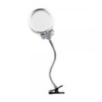 Lisinya 2.5X130 mm 5X24 mm LED Aydınlatmalı Büyüteç,masa Üstü Metal Hortum MANDALLI-MG15124-C