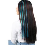Lisinya Fiber Sentetik Boncuk Kaynaklık Renkli Saç / Turkuaz Mavi / 100 Adet