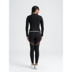 Lismina Lineedge Kadın Uzun Kollu Spor Ceket Beyaz Biyeli Polyester-Elastan Fermuarlı - XL - Siyah - Beyaz