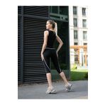 lismina Menton Beyaz Biyeli Siyah Spor Kapri Tayt