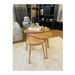 Lisso Home Fawdecor Stil 3'lü Zigon Sehpa %100 Organik Kayın Ağacı