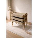 Lisso Tafo 3'lü Tepsi Zigon Sehpa Traverten Desen İç İçe Geçme 50x35 Tabla