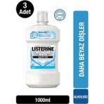 Listerine Advanced White Hafif Tat 1000 ml x 3 Alkol İçermeyen Ağız Gargarası Dişleri Beyazlatır