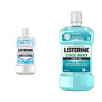 listerine advanced white hafif tat ağız bakım suyu 500 ml ve listerine breath freshening ağız bakım ürünü, cool mint, hafif tat, 500ml