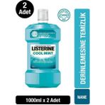 Listerine Cool Mint Ağız Bakım Suyu 2×1000 ml - Ferah Nefes İçin Nane Aromalı, Plak ve Tartar Oluşumunu Önleyici, Antibakteriyel Etki