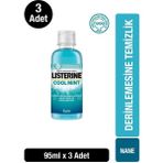 Listerine Cool Mint Ağız Bakım Suyu 95 ml x3 Plak Oluşumunu Azaltan Antibakteriyel Etki