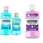 LISTERINE Coolmint Ağız Bakım Suyu 500 ml 250 ml ve Listerine, Total Care, Diş Koruyucu, 6 Etkili Florürlü Ağız Bakım Ürünü, Hafif Tat, Sıfır Alkol, Nane Aromalı, 500ml