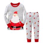 LitBud Erkek Çocuk Pijama Çocuk Çocuk Yılbaşı Gecelik Pijama Pijama Uzun Kollu Pijama Seti, Noel Baba1, 5-6 Yaş