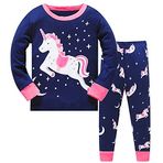 LitBud Kız Paskalya Unicorn Pijama 2 Adet Uzun Kollu Pjs Gecelik Üstleri+Pantolon Setleri Yürümeye Başlayan Çocuklar İçin Beden 4-6 Yaş 5T