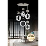 Litra Lighting Aurea Model 5’li Kristal Taşlı Gümüş 3 Renk Modu Ledli Salon Mutfak Oturma Odası Sarkıt LED Avize