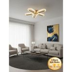 Litra Lighting Eclipse Model 5"li Gold 3 Renk Modu Ledli Modern Tavana Sıfır Salon Mutfak Yatak Odası LED Avize - Altın