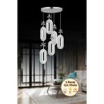 Litra Lighting Eclipse Model 6'lı Gümüş 3 Renk Modu Ledli Kristal Taşlı Modern Salon Mutfak Oturma Odası LED Avize - Gold