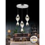 Litra Lighting Nuvola Model 3'lü Gümüş 3 Renk Modu Modern Ledli Salon Mutfak Oturma Yatak Odası LED Avize