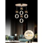 Litra Lighting Zero Model 4"lü Kristal Taşlı Gold 3 Renk Modu Ledli Salon Mutfak Oturma Odası Sarkıt LED Avize