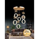 Litra Lighting Zero Model 6"lı Kristal Taşlı Gold 3 Renk Modu Ledli Salon Mutfak Oturma Odası Sarkıt LED Avize