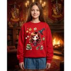 Little Aden Harmonie Harry Potter Kırmızı Sweatshirt - 11 - 12 Yaş