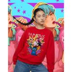 Little Aden Kpop Demon Hunters Yılbaşı Temalı Sweatshirt - 9 - 10 Yaş - 2-Kırmızı