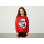 Little Aden Yılbaşı Temalı Kız Çocuk Sweatshirt - Kırmızı - 13 - 14 Yaş