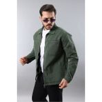 Little Cup Jeans Co Erkek Regular Fit Haki Spor Model Fermuarlı Kot Ceket