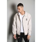 Little Cup Jeans Co Oversize Bej Erkek Bomber Kot Ceket Fermuarlı Dokuma Malzeme ile Günlük Kullanım İçin - XL
