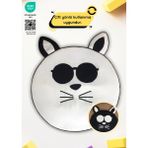 Little Dedi Ld Noirnest Gotik Tarzda Çift Taraflı Oyun Minderi, Pamuk Yüzeyli Yer Minderi, Tavşan, Panda ve Kedi Şekilli - 90 x 90 cm - Beyaz