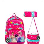 Little Elsa Anna Okul Çantası + Termal Beslenme + Kalemlik Frozen Çanta İlkokul Çantası Sırt Çanta