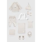 Little Gusto 10'lu Organik Pamuk Bej Hastane Çıkış Seti Little Farm - 0 - 3 Ay