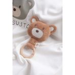 Little Gusto Ahşap Saplı Diş Kaşıyıcı ve Kahve Çıngırak Ayıcık - Kahverengi