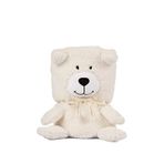 Little Gusto Ayıcık Ekru Pamuklu Wellsoft Bebek Battaniyesi 80 X 100 Cm