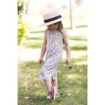 Little Gusto Bambu Çiçek Desenli Kolsuz Şort Tulum - Renkli - 9 - 12 Ay