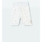 Little Gusto Bambu Kısa Çocuk Tayt Çiçek Desenli Beyaz - 5 - 6 Yaş