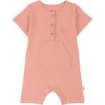 Little Gusto Bambu Kısa Kollu Bebek Şort Tulum Pembe - 3 - 6 Ay